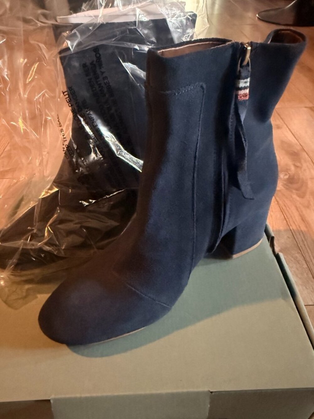 Toms Evie Navy Suede Bootie
